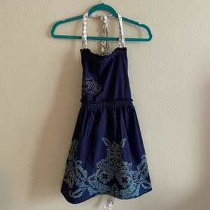 Anthropologie blue halter apron